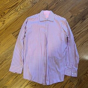 Michael Kors Boys Pink Plaid Button Down Shirt Size 18